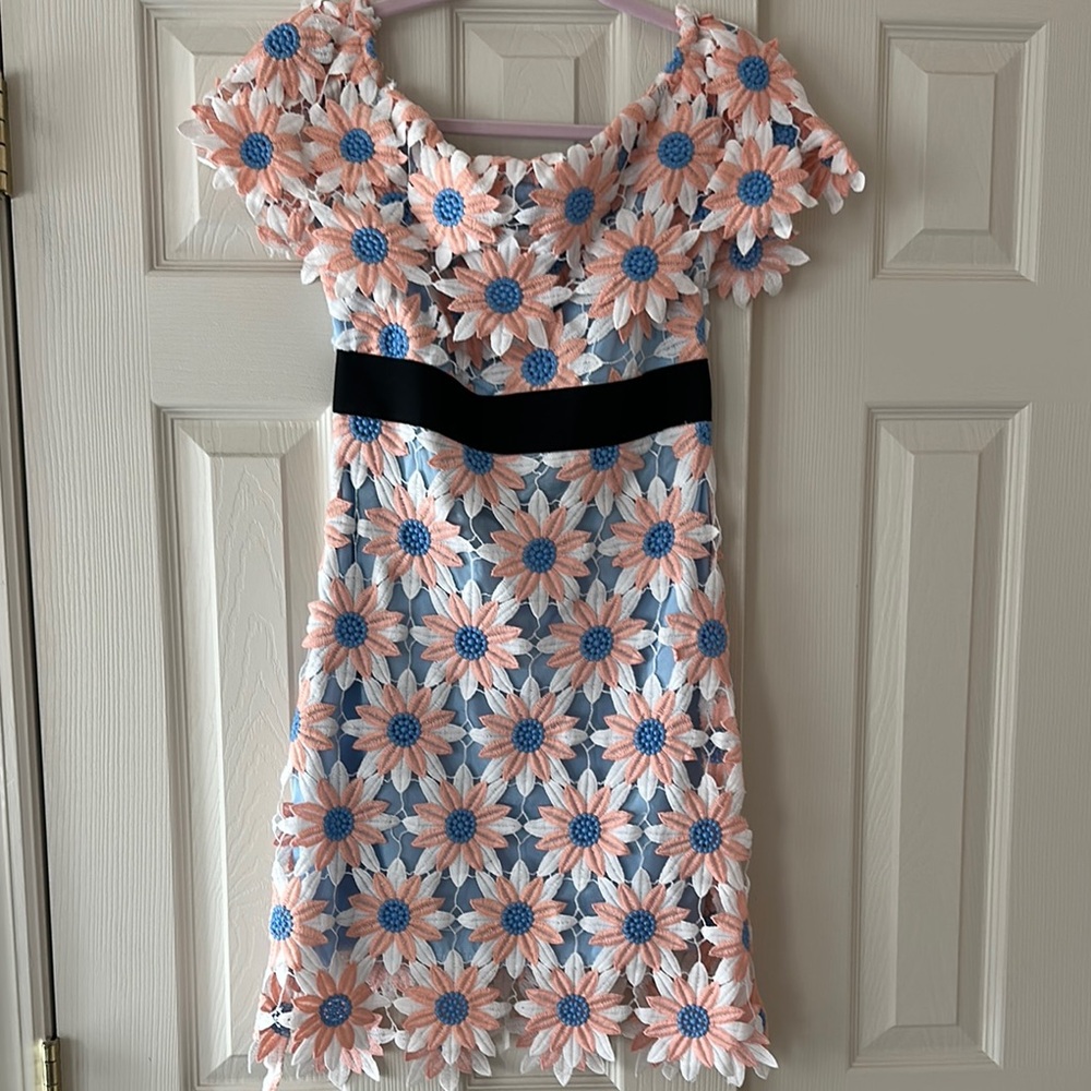 Floral Dress with Black Accent